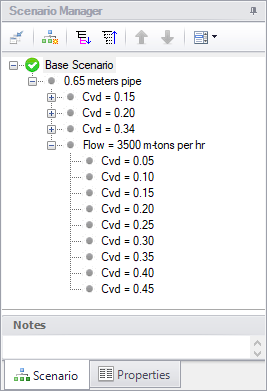 The Scenario Manager on the Quick Access Panel can be used to set up multiple solid concentration cases for a given throughput